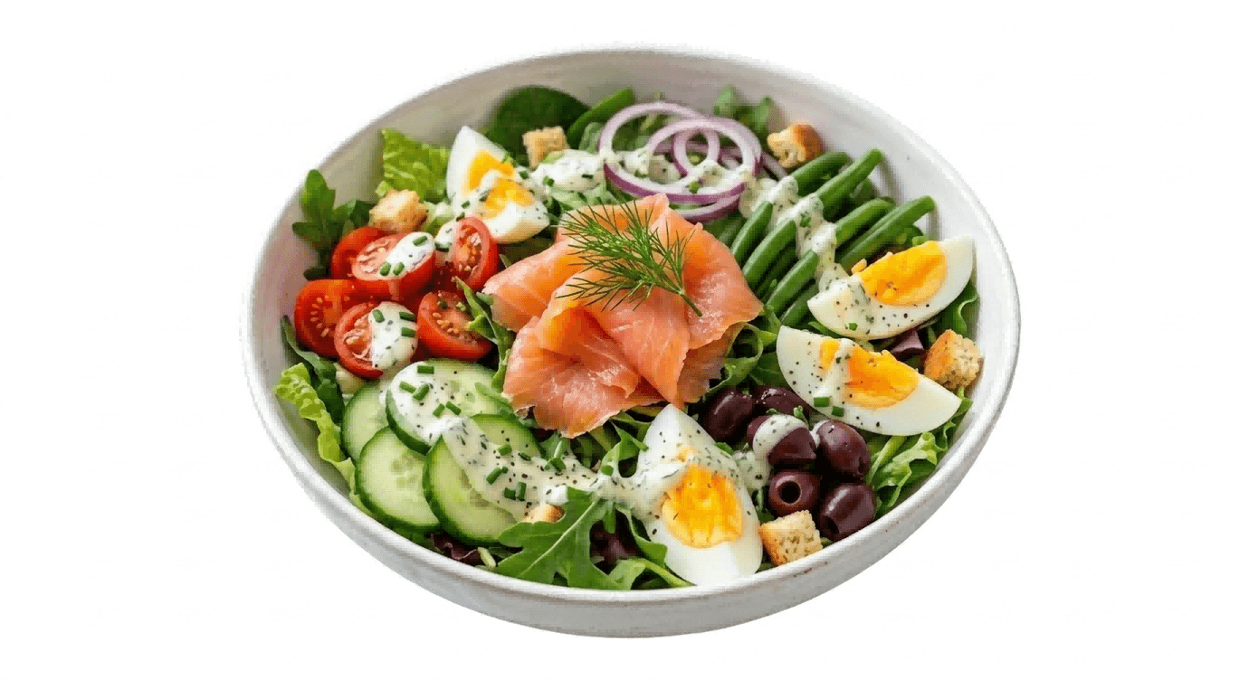 Maaltijd salade gerookte zalm 
